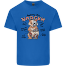 Anatomy of a Badger Funny Mens Cotton T-Shirt Tee Top Royal Blue
