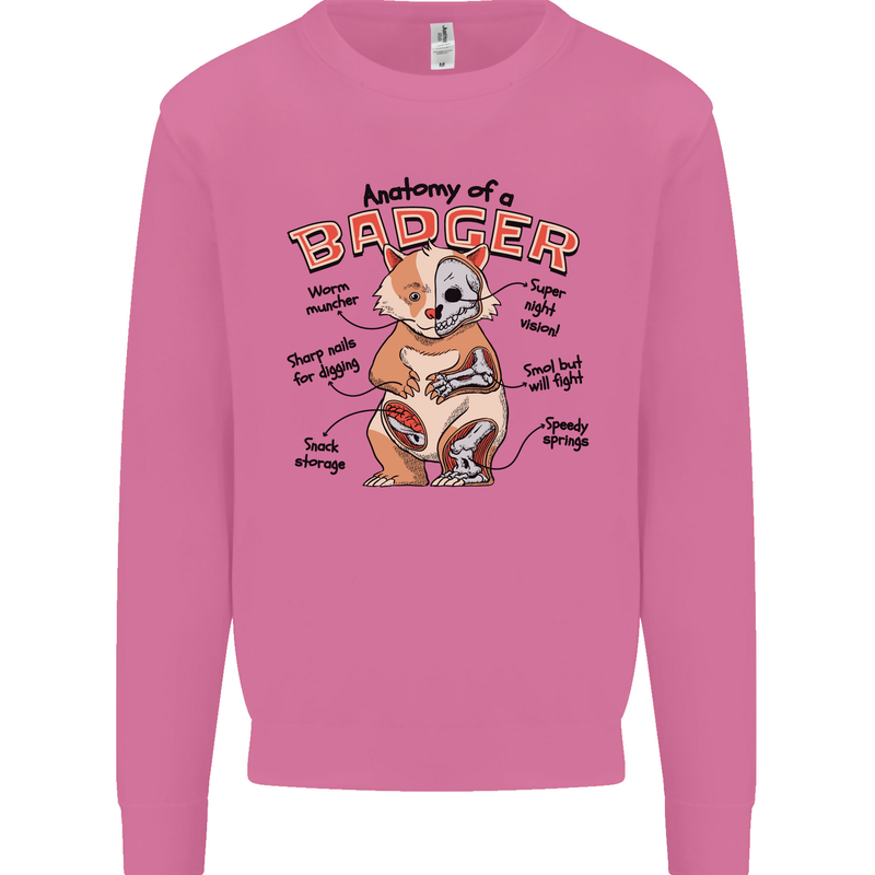 Anatomy of a Badger Funny Mens Sweatshirt Jumper Azalea