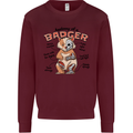 Anatomy of a Badger Funny Mens Sweatshirt Jumper Maroon