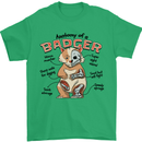 Anatomy of a Badger Funny Mens T-Shirt 100% Cotton Irish Green