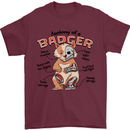 Anatomy of a Badger Funny Mens T-Shirt 100% Cotton Maroon