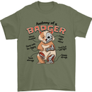 Anatomy of a Badger Funny Mens T-Shirt 100% Cotton Military Green