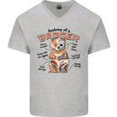 Anatomy of a Badger Funny Mens V-Neck Cotton T-Shirt Sports Grey