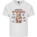 Anatomy of a Badger Funny Mens V-Neck Cotton T-Shirt White