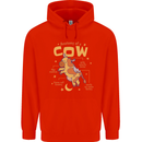 Anatomy of a Cow Funny Childrens Kids Hoodie Bright Red