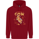 Anatomy of a Cow Funny Childrens Kids Hoodie Red