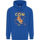 Anatomy of a Cow Funny Childrens Kids Hoodie Royal Blue