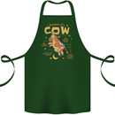 Anatomy of a Cow Funny Cotton Apron 100% Organic Forest Green