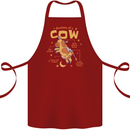 Anatomy of a Cow Funny Cotton Apron 100% Organic Maroon