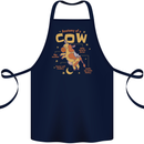 Anatomy of a Cow Funny Cotton Apron 100% Organic Navy Blue