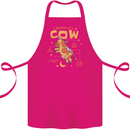 Anatomy of a Cow Funny Cotton Apron 100% Organic Pink