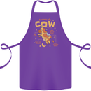 Anatomy of a Cow Funny Cotton Apron 100% Organic Purple