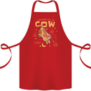Anatomy of a Cow Funny Cotton Apron 100% Organic Red