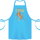 Anatomy of a Cow Funny Cotton Apron 100% Organic Turquoise