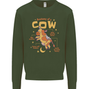 Anatomy of a Cow Funny Kids Sweatshirt Jumper Forest Green