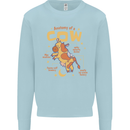 Anatomy of a Cow Funny Kids Sweatshirt Jumper Light Blue