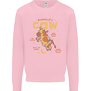 Anatomy of a Cow Funny Kids Sweatshirt Jumper Light Pink