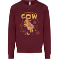 Anatomy of a Cow Funny Kids Sweatshirt Jumper Maroon