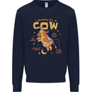 Anatomy of a Cow Funny Kids Sweatshirt Jumper Navy Blue
