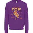 Anatomy of a Cow Funny Kids Sweatshirt Jumper Purple
