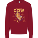 Anatomy of a Cow Funny Kids Sweatshirt Jumper Red