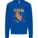 Anatomy of a Cow Funny Kids Sweatshirt Jumper Royal Blue