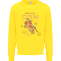 Anatomy of a Cow Funny Kids Sweatshirt Jumper Yellow