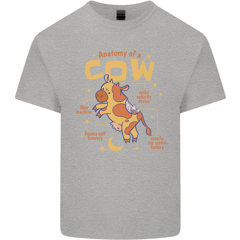 Anatomy of a Cow Funny Kids T-Shirt Childrens Sports Grey