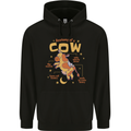 Anatomy of a Cow Funny Mens 80% Cotton Hoodie Black
