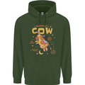 Anatomy of a Cow Funny Mens 80% Cotton Hoodie Forest Green