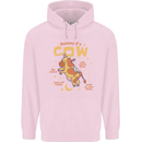Anatomy of a Cow Funny Mens 80% Cotton Hoodie Light Pink