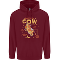 Anatomy of a Cow Funny Mens 80% Cotton Hoodie Maroon