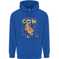 Anatomy of a Cow Funny Mens 80% Cotton Hoodie Royal Blue