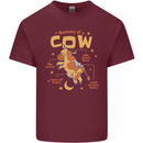 Anatomy of a Cow Funny Mens Cotton T-Shirt Tee Top Maroon