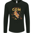 Anatomy of a Cow Funny Mens Long Sleeve T-Shirt Black