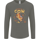 Anatomy of a Cow Funny Mens Long Sleeve T-Shirt Charcoal