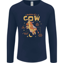Anatomy of a Cow Funny Mens Long Sleeve T-Shirt Navy Blue