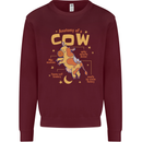 Anatomy of a Cow Funny Mens Sweatshirt Jumper Maroon