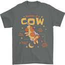 Anatomy of a Cow Funny Mens T-Shirt 100% Cotton Charcoal