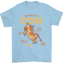 Anatomy of a Cow Funny Mens T-Shirt 100% Cotton Light Blue