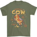 Anatomy of a Cow Funny Mens T-Shirt 100% Cotton Military Green