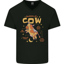 Anatomy of a Cow Funny Mens V-Neck Cotton T-Shirt Black