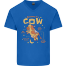 Anatomy of a Cow Funny Mens V-Neck Cotton T-Shirt Royal Blue