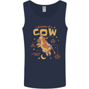 Anatomy of a Cow Funny Mens Vest Tank Top Navy Blue