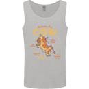 Anatomy of a Cow Funny Mens Vest Tank Top Sports Grey