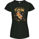 Anatomy of a Cow Funny Womens Petite Cut T-Shirt Black