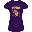 Anatomy of a Cow Funny Womens Petite Cut T-Shirt Purple