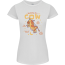 Anatomy of a Cow Funny Womens Petite Cut T-Shirt White