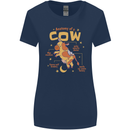 Anatomy of a Cow Funny Womens Wider Cut T-Shirt Navy Blue