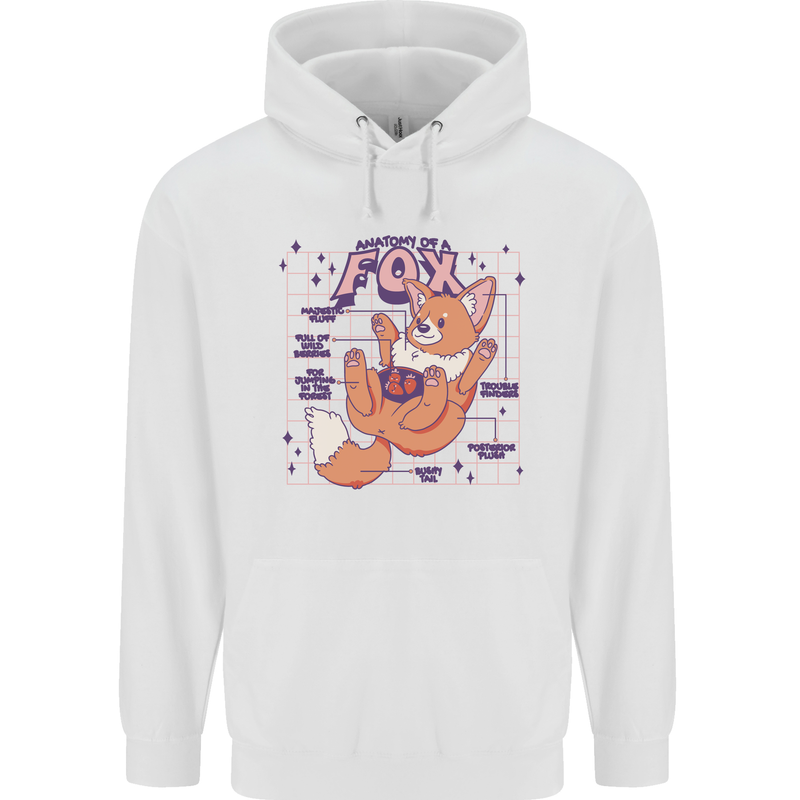 Anatomy of a Fox Foxes Funny Childrens Kids Hoodie White
